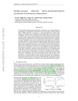 Model-Based Offline Meta-Reinforcement Learning with Regularization