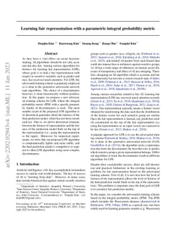 Learning fair representation with a parametric integral probability
  metric