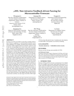 $μ$AFL: Non-intrusive Feedback-driven Fuzzing for Microcontroller
  Firmware