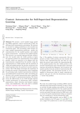 Context Autoencoder for Self-Supervised Representation Learning
