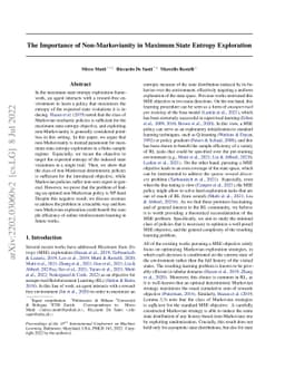 The Importance of Non-Markovianity in Maximum State Entropy Exploration
