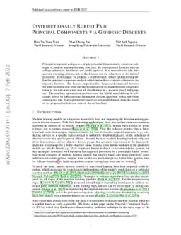 Distributionally Robust Fair Principal Components via Geodesic Descents