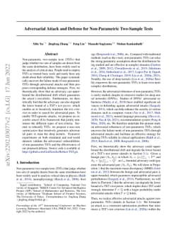 Adversarial Attack and Defense for Non-Parametric Two-Sample Tests