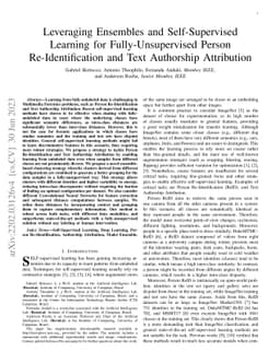 Leveraging Ensembles and Self-Supervised Learning for Fully-Unsupervised
  Person Re-Identification and Text Authorship Attribution