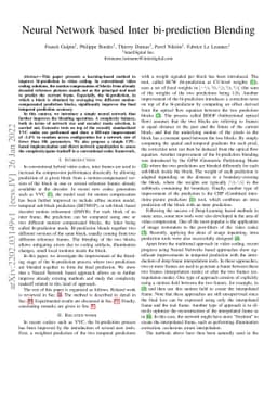 Neural Network based Inter bi-prediction Blending