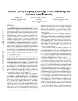 Towards Loosely-Coupling Knowledge Graph Embeddings and Ontology-based
  Reasoning