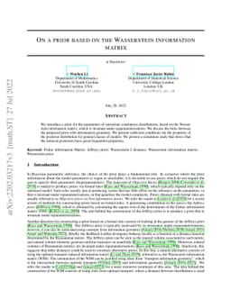 On a prior based on the Wasserstein information matrix