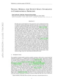 Neural Models for Output-Space Invariance in Combinatorial Problems