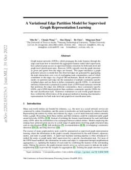 A Variational Edge Partition Model for Supervised Graph Representation
  Learning