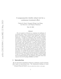 A nonparametric doubly robust test for a continuous treatment effect