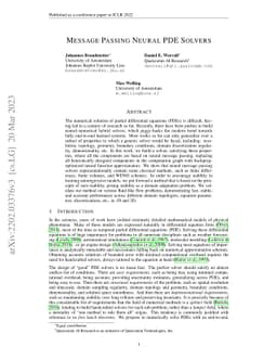 Message Passing Neural PDE Solvers