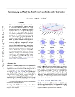 Benchmarking and Analyzing Point Cloud Classification under Corruptions