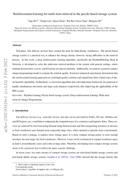 Reinforcement learning for multi-item retrieval in the puzzle-based
  storage system