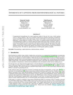 Inference of captions from histopathological patches