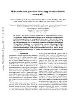 Multi-modal data generation with a deep metric variational autoencoder
