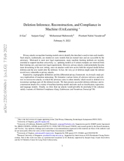 Deletion Inference, Reconstruction, and Compliance in Machine
  (Un)Learning