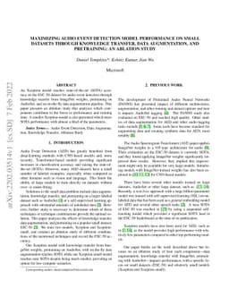 Maximizing Audio Event Detection Model Performance on Small Datasets
  Through Knowledge Transfer, Data Augmentation, And Pretraining: An Ablation
  Study