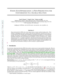 Finite-Sum Optimization: A New Perspective for Convergence to a Global
  Solution