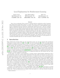 Local Explanations for Reinforcement Learning