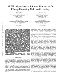 APPFL: Open-Source Software Framework for Privacy-Preserving Federated
  Learning