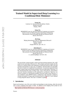 Trained Model in Supervised Deep Learning is a Conditional Risk
  Minimizer