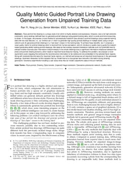 Quality Metric Guided Portrait Line Drawing Generation from Unpaired
  Training Data