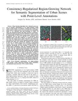 Consistency-Regularized Region-Growing Network for Semantic Segmentation
  of Urban Scenes with Point-Level Annotations