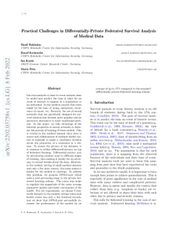 Practical Challenges in Differentially-Private Federated Survival
  Analysis of Medical Data