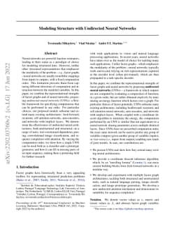 Modeling Structure with Undirected Neural Networks