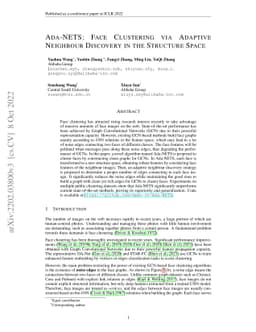 Ada-NETS: Face Clustering via Adaptive Neighbour Discovery in the
  Structure Space