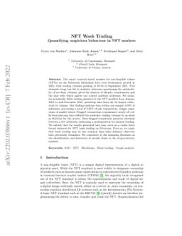 NFT Wash Trading: Quantifying suspicious behaviour in NFT markets