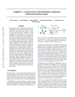 GraphDCA -- a Framework for Node Distribution Comparison in Real and
  Synthetic Graphs