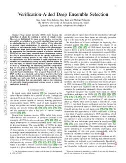 Verification-Aided Deep Ensemble Selection