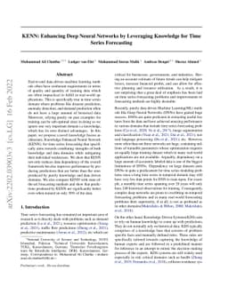 KENN: Enhancing Deep Neural Networks by Leveraging Knowledge for Time
  Series Forecasting