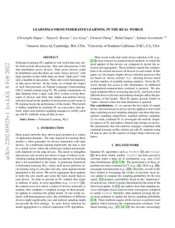 Learnings from Federated Learning in the Real world
