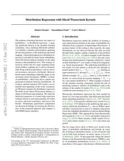 Distribution Regression with Sliced Wasserstein Kernels