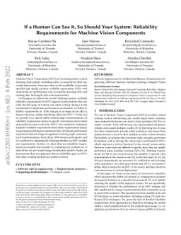 If a Human Can See It, So Should Your System: Reliability Requirements
  for Machine Vision Components