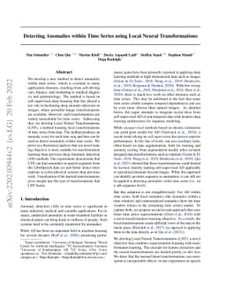 Detecting Anomalies within Time Series using Local Neural
  Transformations