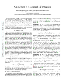 On Sibson's $α$-Mutual Information