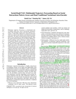 Social-DualCVAE: Multimodal Trajectory Forecasting Based on Social
  Interactions Pattern Aware and Dual Conditional Variational Auto-Encoder