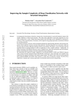 Improving the Sample-Complexity of Deep Classification Networks with
  Invariant Integration