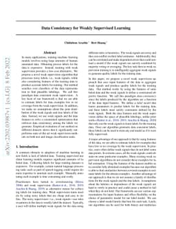 Data Consistency for Weakly Supervised Learning