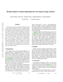 Residual Aligned: Gradient Optimization for Non-Negative Image Synthesis