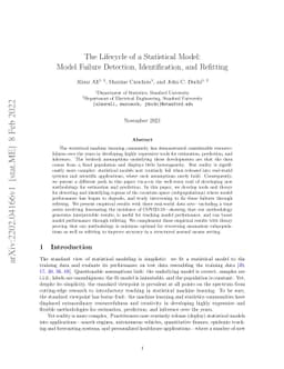 The Lifecycle of a Statistical Model: Model Failure Detection,
  Identification, and Refitting