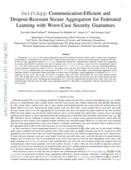 SwiftAgg: Communication-Efficient and Dropout-Resistant Secure
  Aggregation for Federated Learning with Worst-Case Security Guarantees