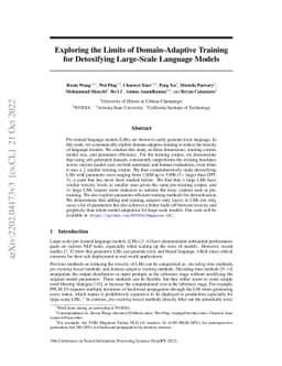 Exploring the Limits of Domain-Adaptive Training for Detoxifying
  Large-Scale Language Models