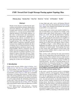 FMP: Toward Fair Graph Message Passing against Topology Bias