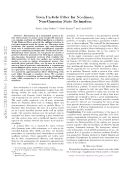 Stein Particle Filter for Nonlinear, Non-Gaussian State Estimation