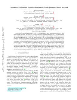 Parametric t-Stochastic Neighbor Embedding With Quantum Neural Network
