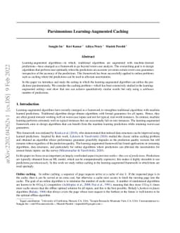 Parsimonious Learning-Augmented Caching